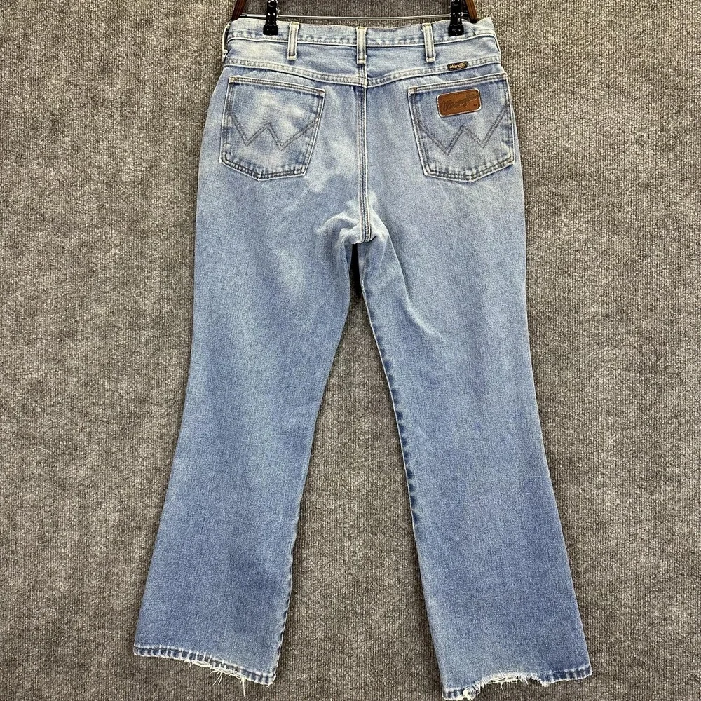 Vintage Wrangler Jeans Womens 8-10 Light Wash Blue Denim Straight Leg Made‎ USA